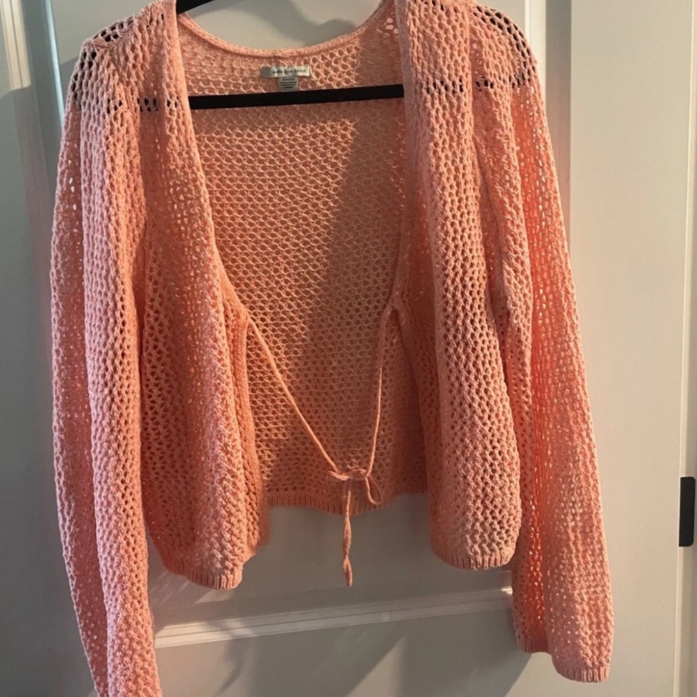 American Eagle Outfitters Pink Chunky Knit Cardigan
